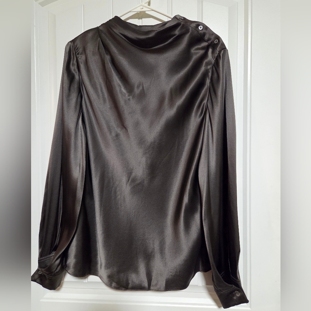 NWT • TWP Phoebe Silk Blouse | Mink Chovolate Brown